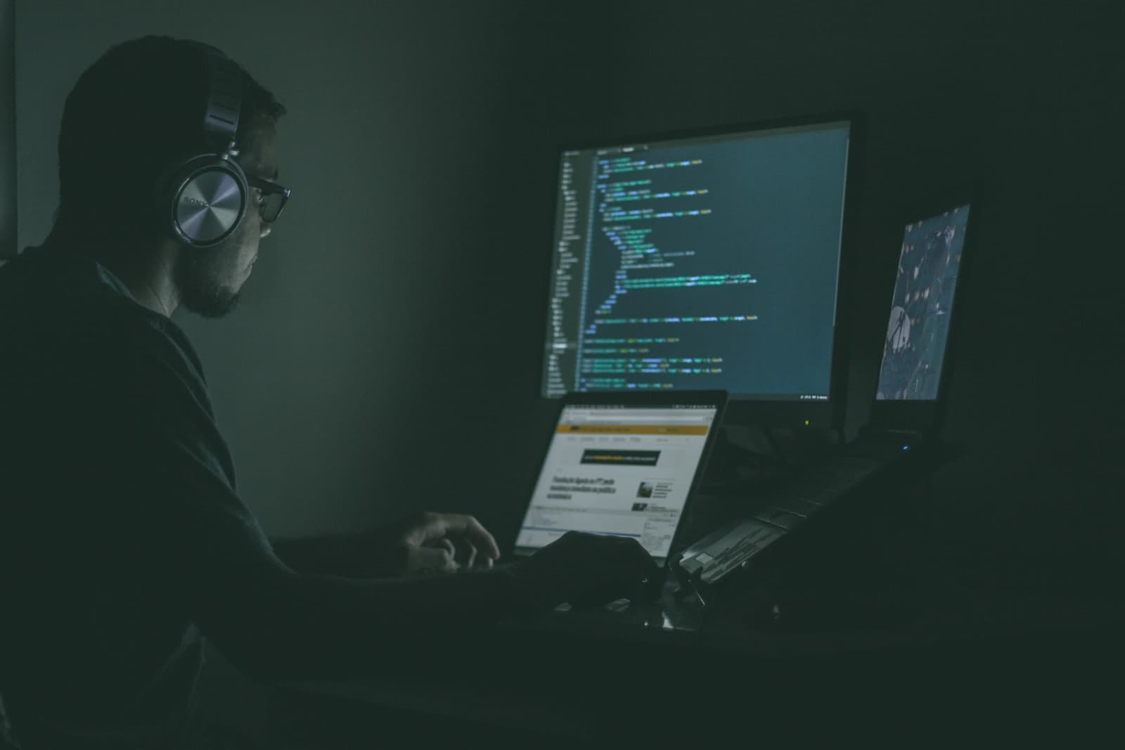 Person using laptop computers